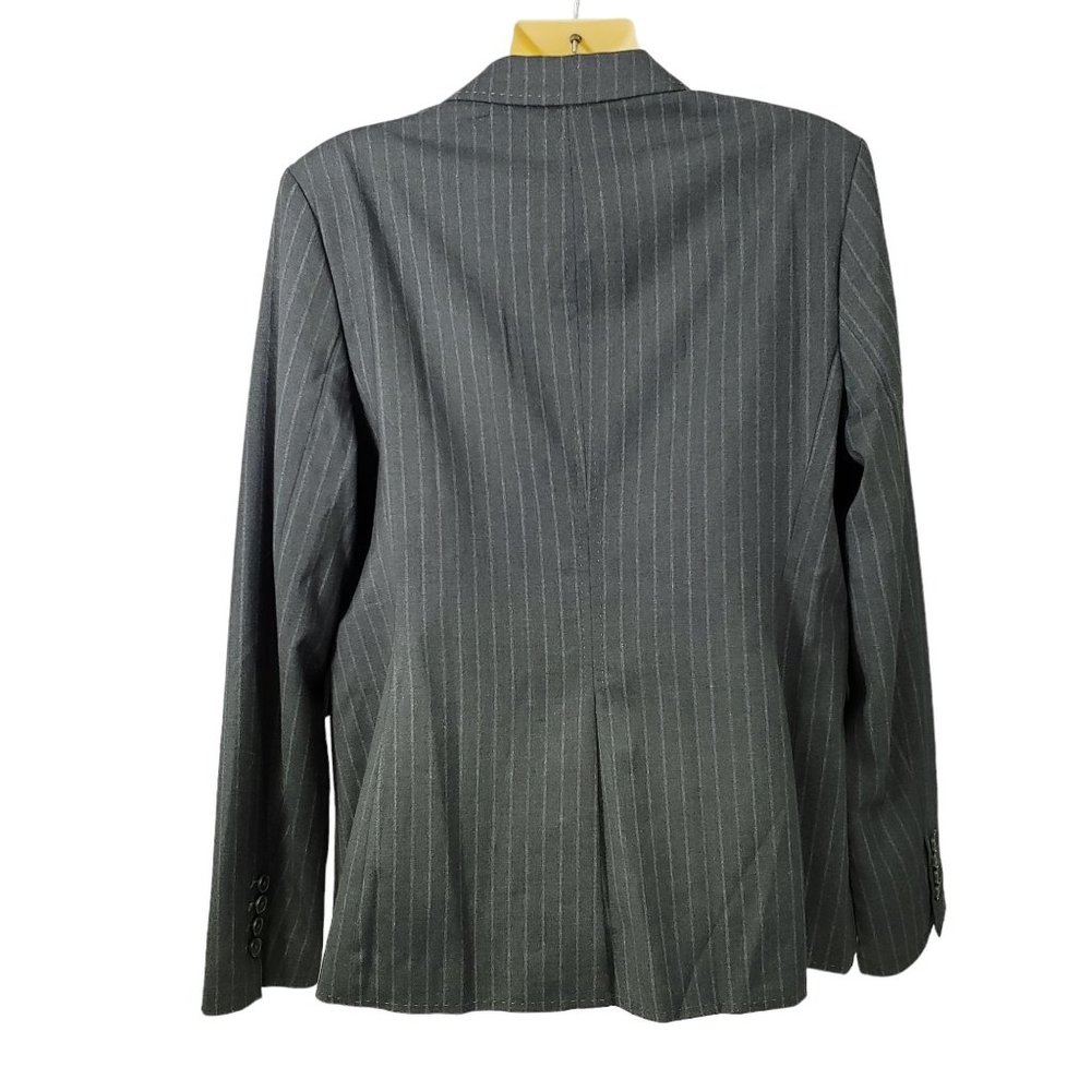 NWOT BODY by Victoria Gray Striped Blazer One Button Women's Size 16 - Picture 2 of 7